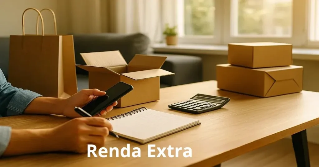 objetos que representam atividades de renda extra no fim de semana com serviços simples