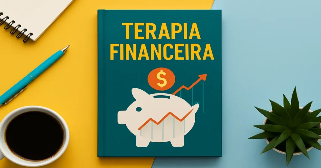 livro com um cofre de porquinho na capa retratando terapia financeira