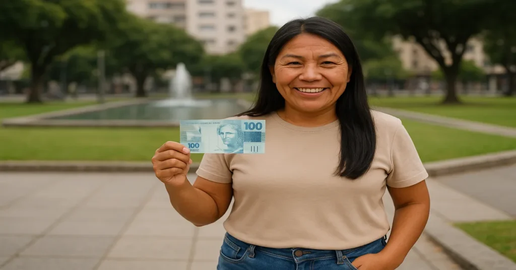 mulher simples e sorridente iniciando investimento com 100 reais